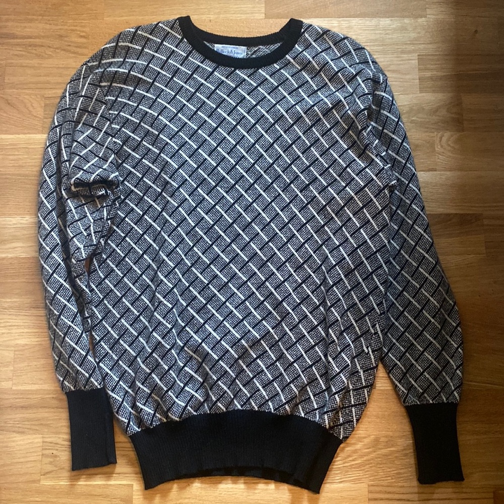 Vintage 100% Cashmere Bullock & Jones Plaid Sweater